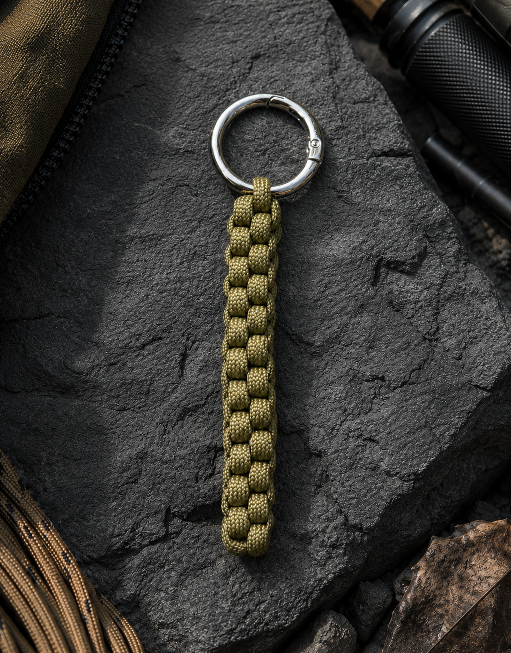 Qaid — Box Keychain | Olive