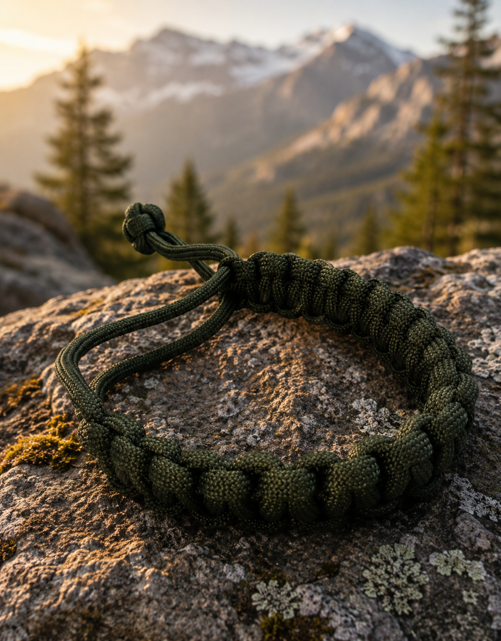 Akhdar dark green paracord bracelet