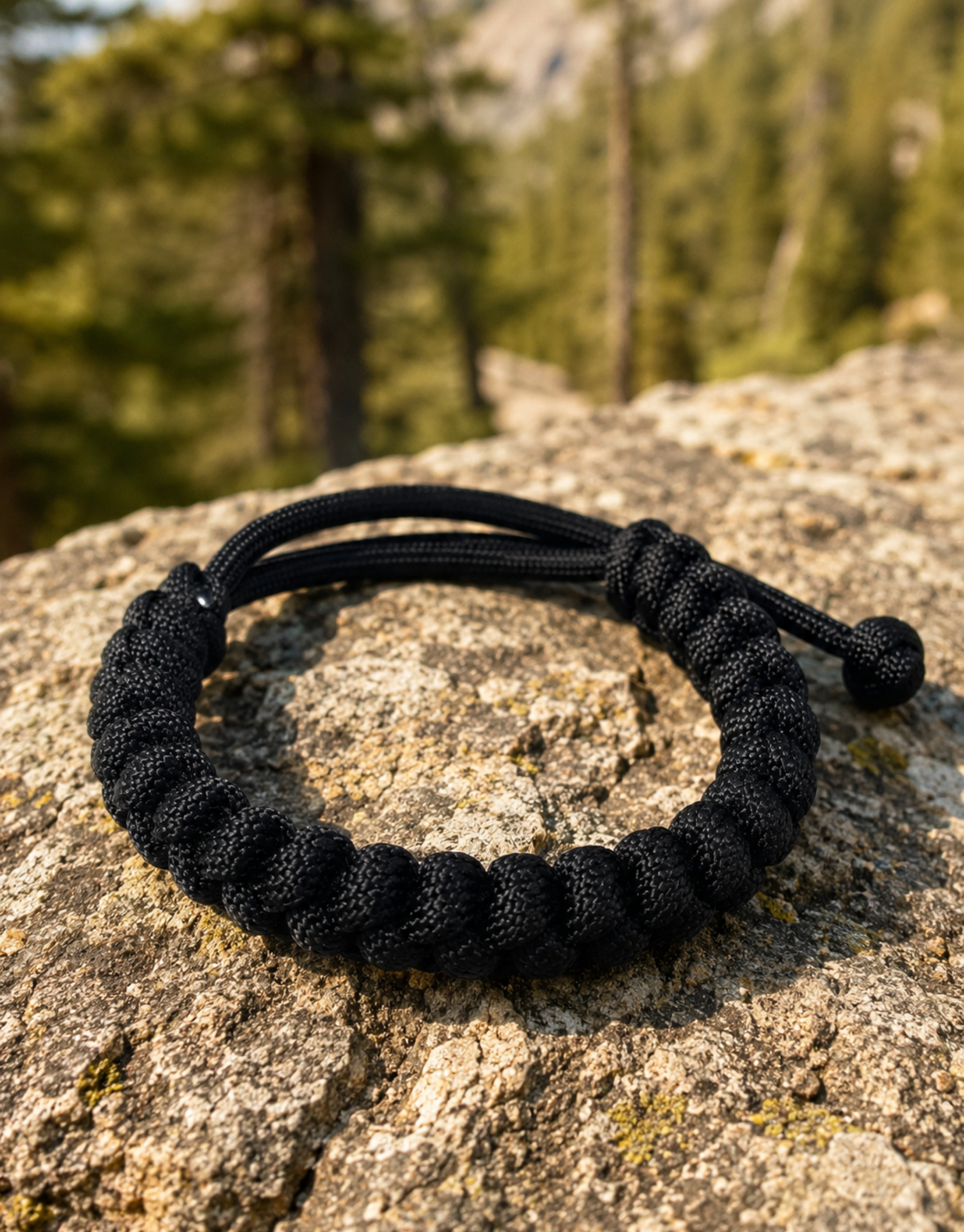 Pech black spiral paracord bracelet
