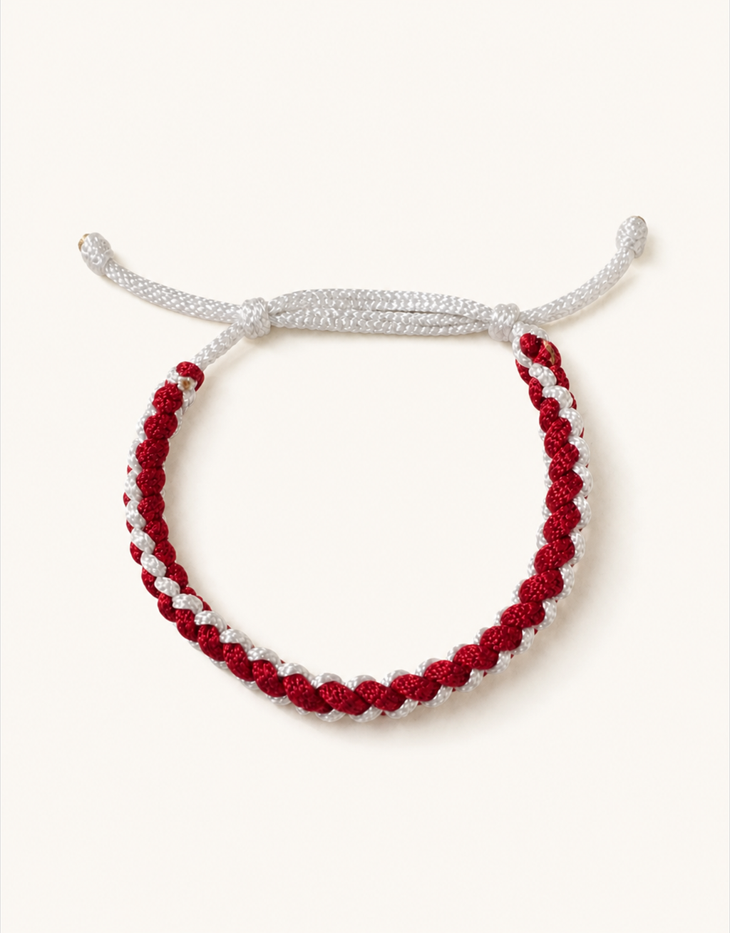 Anaar red and white twist macrame bracelet by Giraa