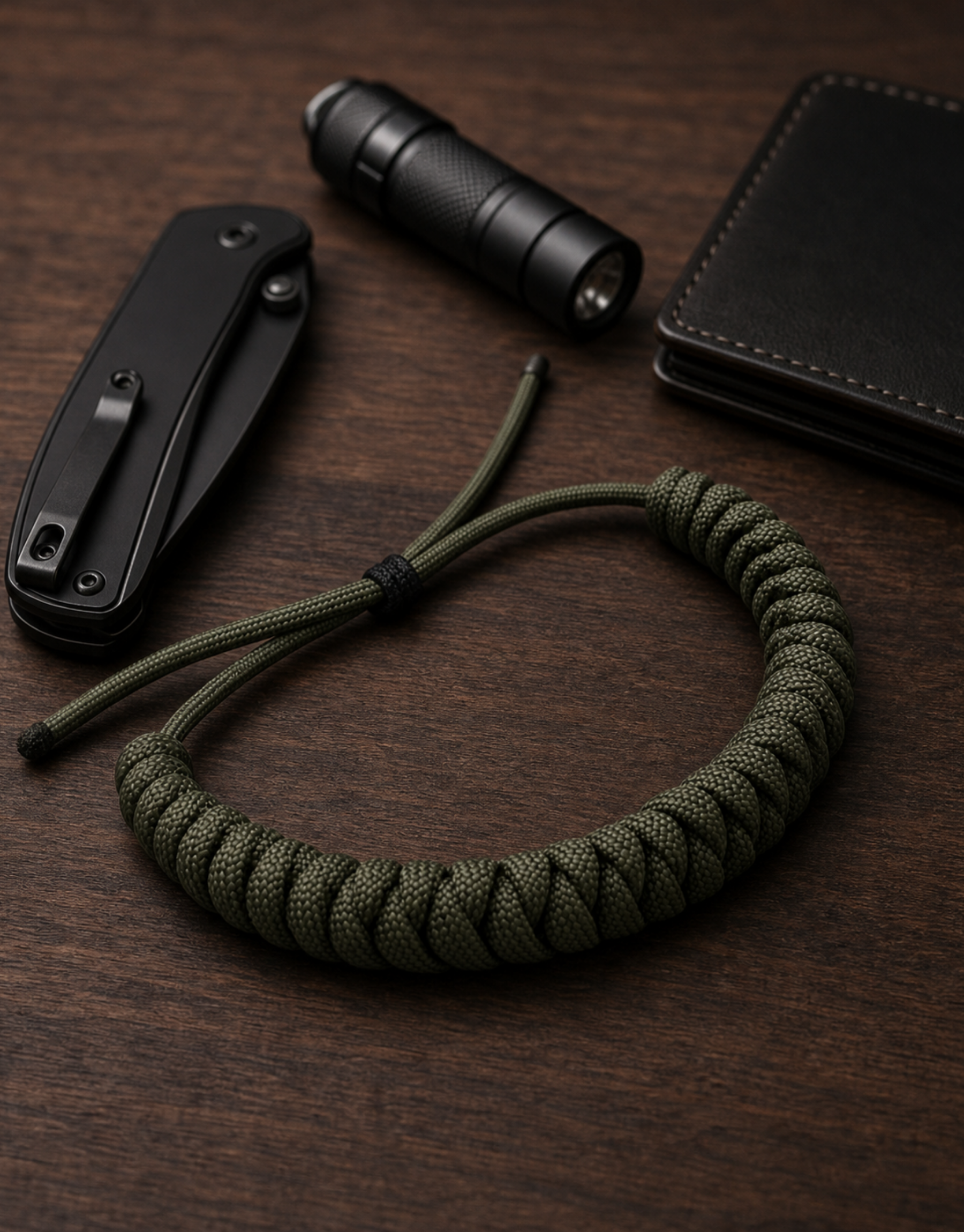 Ghaba dark green spiral paracord bracelet