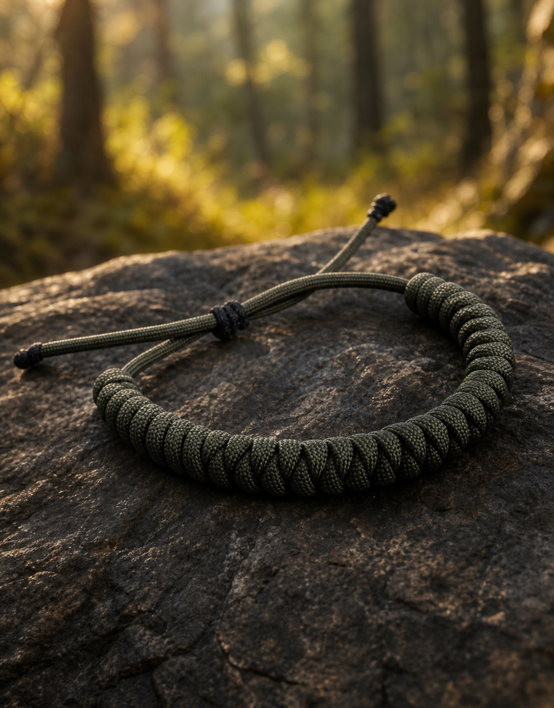 Ghaba dark green spiral paracord bracelet
