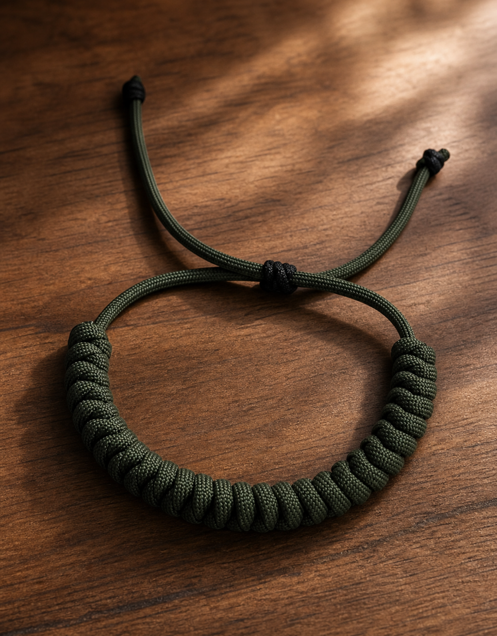 Ghaba dark green spiral paracord bracelet