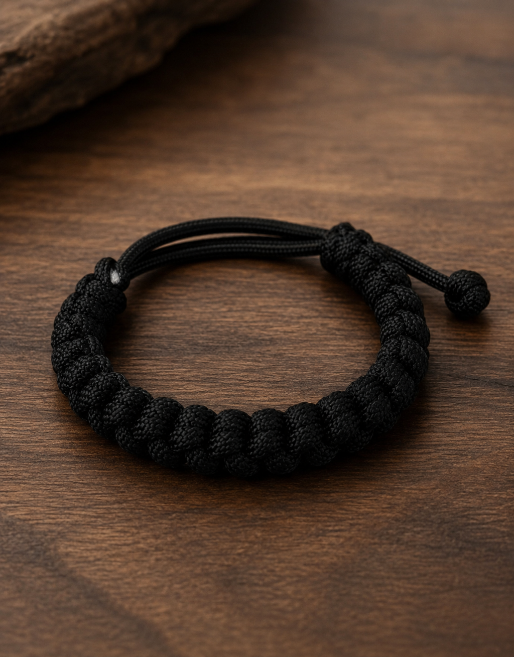 Pech black spiral paracord bracelet