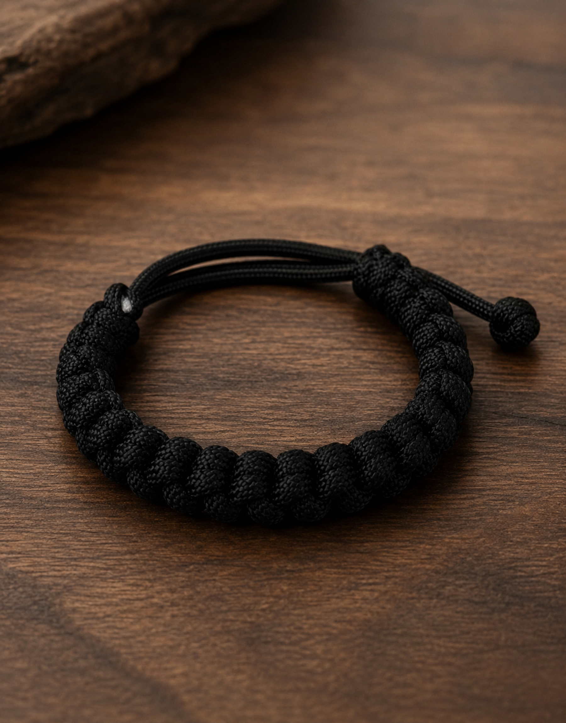 Pech black spiral paracord bracelet