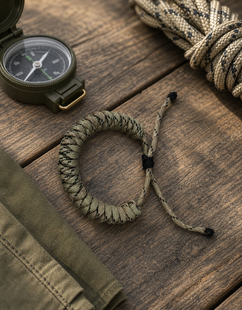 Ramad speckled spiral paracord bracelet